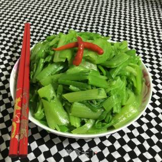 炒菠菜梗的做法