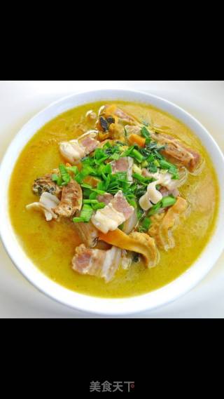 咸肉河蚌豆腐煲的做法
