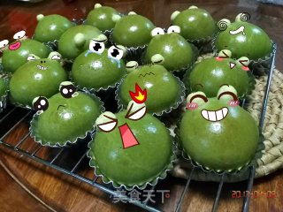 Q萌青蛙小面包（抹茶椰蓉奶黄包）的做法