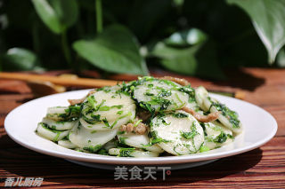 ＃春食野菜香＃荠菜肉丝炒年糕的做法