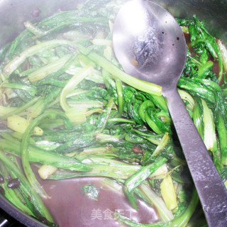 豆豉油麦菜的做法步骤：4