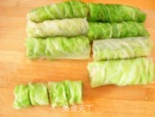 圆白菜美味蔬菜卷的做法步骤：3