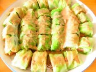 圆白菜美味蔬菜卷的做法步骤：4