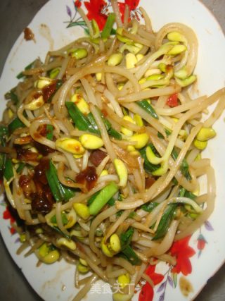 黄豆酱拌炒黄豆芽的做法步骤：9