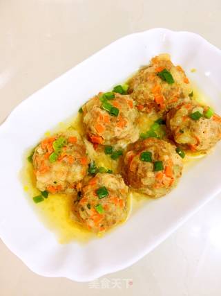清蒸胡萝卜小肉圆的做法