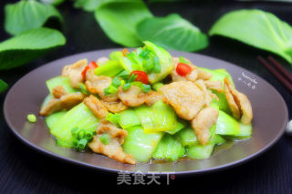 肉片炒青菜的做法