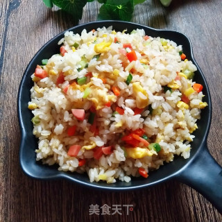 五彩蛋炒饭的做法