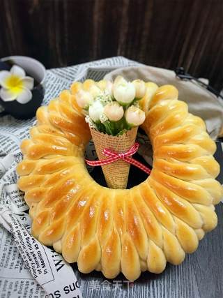 蜜豆花环面包的做法