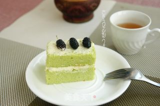 菜汁小方奶油蛋糕