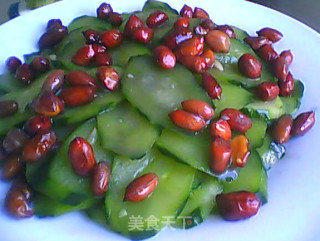 简单家常菜——花生米香炒黄瓜片的做法步骤：11