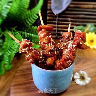 孜然牙签肉的做法