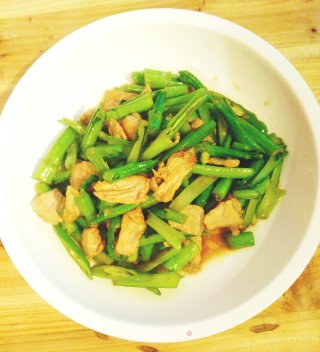 菜心杆子小炒肉的做法