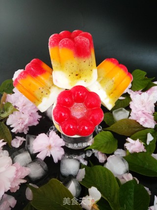 三色水果冰棒的做法
