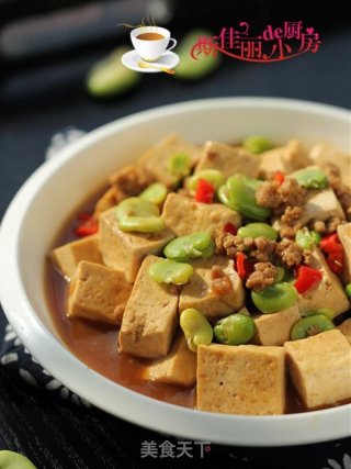 肉末豆米烧豆腐的做法