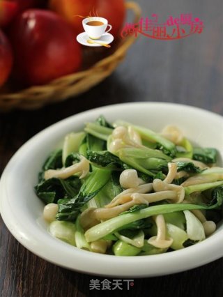 白玉菇炒小白菜的做法