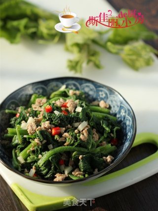 肉末炒南瓜叶的做法
