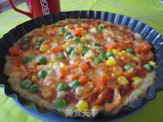 薯底鸡丝田园披萨的做法步骤：14
