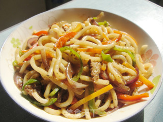 五彩缤纷—蚝油牛肉乌冬面的做法步骤：7