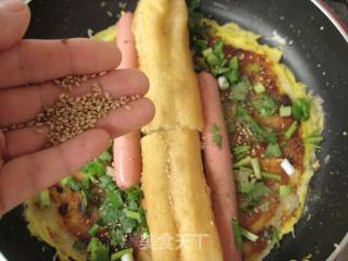 超人气街边小吃—鸡蛋卷饼的做法步骤：11