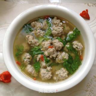 小白菜猪肉丸汤的做法