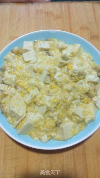 金沙海贝烩豆腐的做法