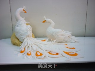 花色船点----白孔雀的做法步骤：16