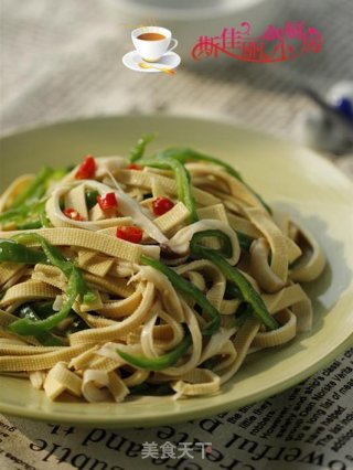 青椒杏鲍菇炒干丝的做法
