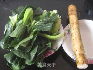 山药炒青菜的做法步骤：1