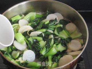 山药炒青菜的做法步骤：4