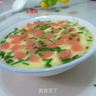 香油香葱火腿蛋羹的做法