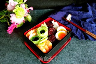 糟虾黑米饭团便当的做法