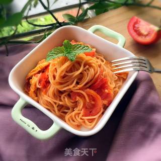 番茄鸡蛋意面的做法