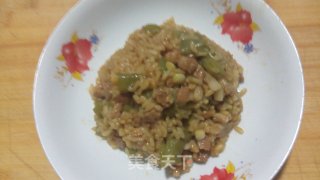 豆角焖米饭的做法