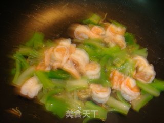 芥蓝花虾球的做法步骤：9
