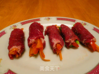 牛肉杂菜卷+薯蓉的做法步骤：4
