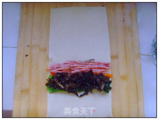 彩丝腐皮卷的做法步骤：8