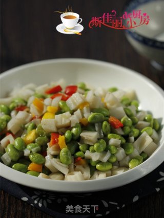 毛豆米炒藕丁的做法