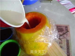木瓜喝牛奶的做法步骤：3