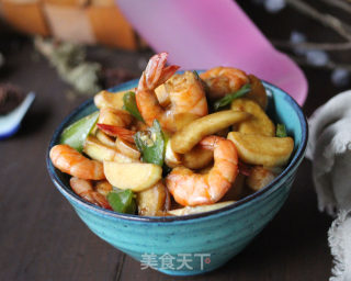 茭白油焖虾的做法