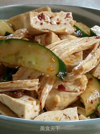 凉拌黄瓜腐竹豆干的做法