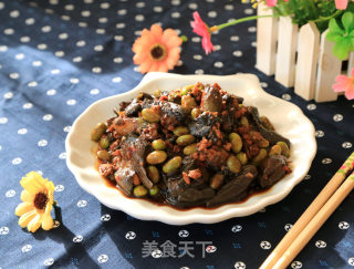 茄子烧毛豆肉糜的做法