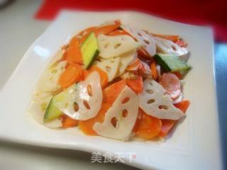 素炒莲藕胡萝卜片的做法步骤：12