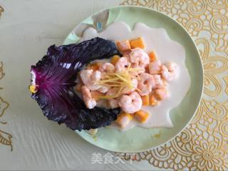 芒果鲜虾瀑布的做法