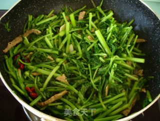 清炒茼蒿的做法步骤：4