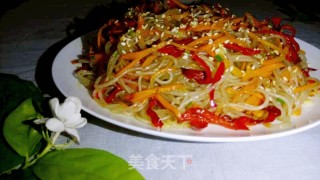 香辣五色炒薯粉#懒人简餐#的做法