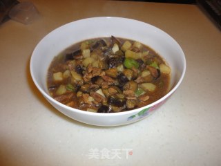 茄子肉丁打卤面的做法步骤：11
