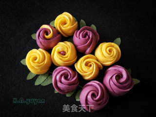 玫瑰花馒头的做法