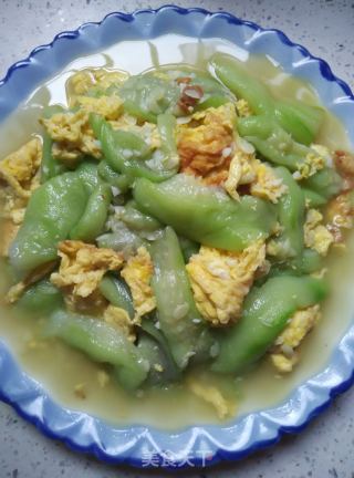 泡蒜丝瓜炒鸡蛋的做法