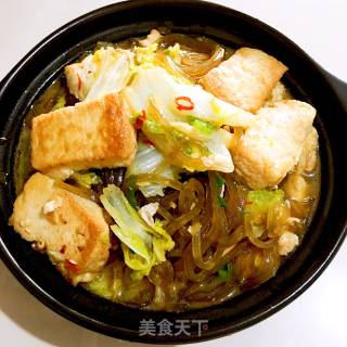 白菜粉丝炖豆腐的做法
