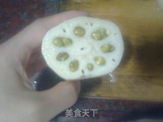 绿豆酿莲藕的做法步骤：2